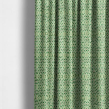 Green Colour Raised Velvet Abstract Diamond Pattern Upholstery Fabric JO-1226 - Made To Measure Curtains