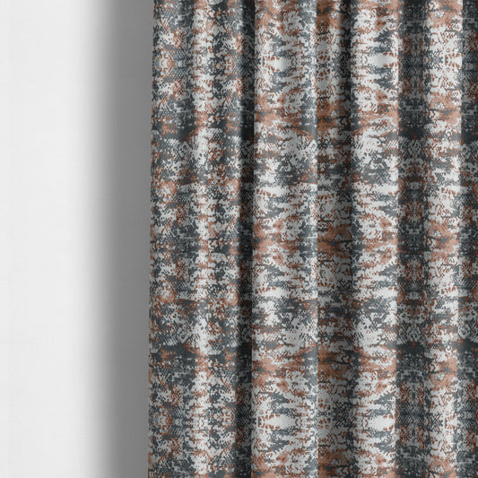 Camouflage Pattern Furnishing Fabric In Blue Orange White Woven Soft Chenille Fabric JO-123 - Made To Measure Curtains