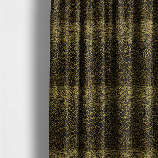 Black Gold Background Colour Pebble Pattern Soft Velvet Upholstery Fabric JO-1234 - Made To Measure Curtains