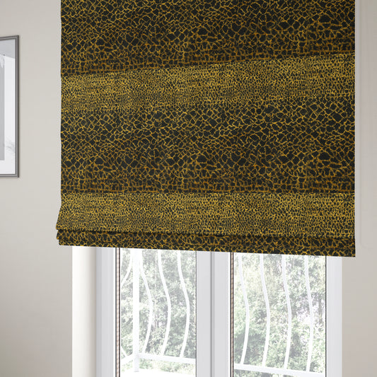 Black Gold Background Colour Pebble Pattern Soft Velvet Upholstery Fabric JO-1234 - Roman Blinds