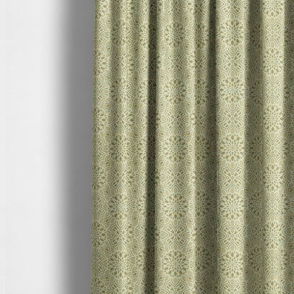 Uniformed Medallion Pattern Theme Beige Colour Pattern Chenille Jacquard Fabric JO-1236 - Made To Measure Curtains