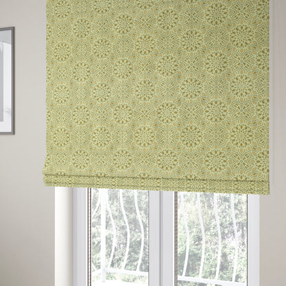 Uniformed Medallion Pattern Theme Beige Colour Pattern Chenille Jacquard Fabric JO-1236 - Roman Blinds