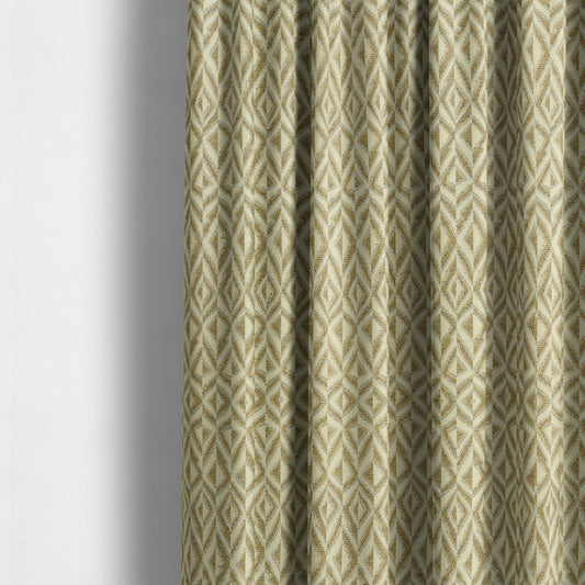 Uniformed Geometric Pattern Theme Beige Colour Pattern Chenille Jacquard Fabric JO-1237 - Made To Measure Curtains