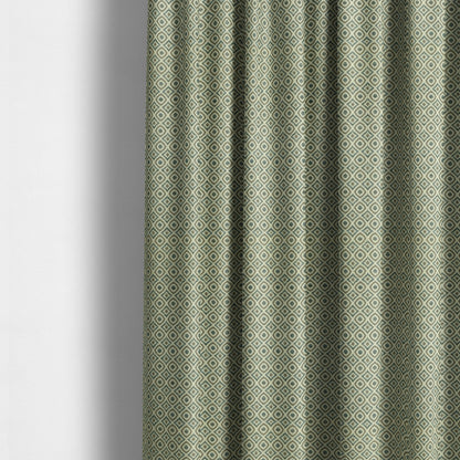 Trellis Diamond Pattern Brown Blue Chenille Furnishing Curtains Upholstery Fabric JO-1245 - Made To Measure Curtains