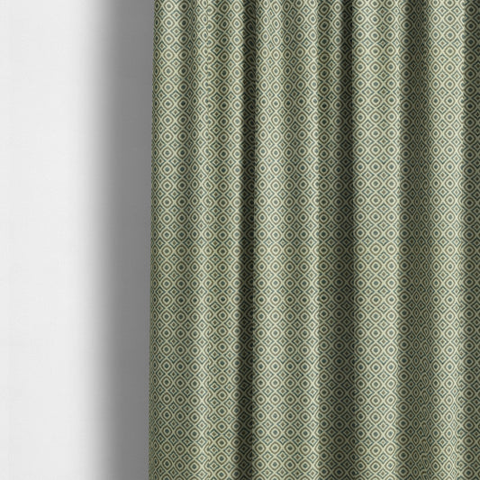 Trellis Diamond Pattern Brown Blue Chenille Furnishing Curtains Upholstery Fabric JO-1245 - Made To Measure Curtains