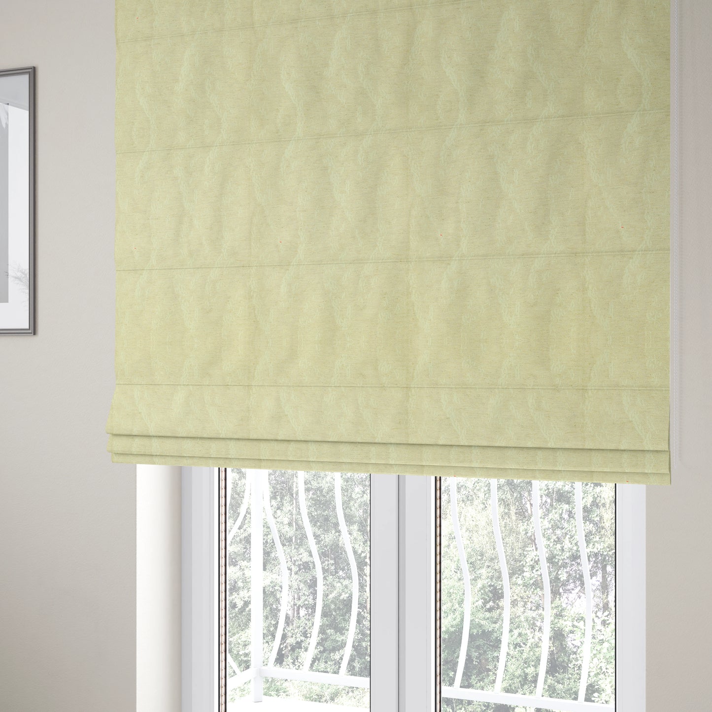 White Beige Colour Abstract Semi Plain Pattern Furnishing Upholstery Fabric JO-1269 - Roman Blinds