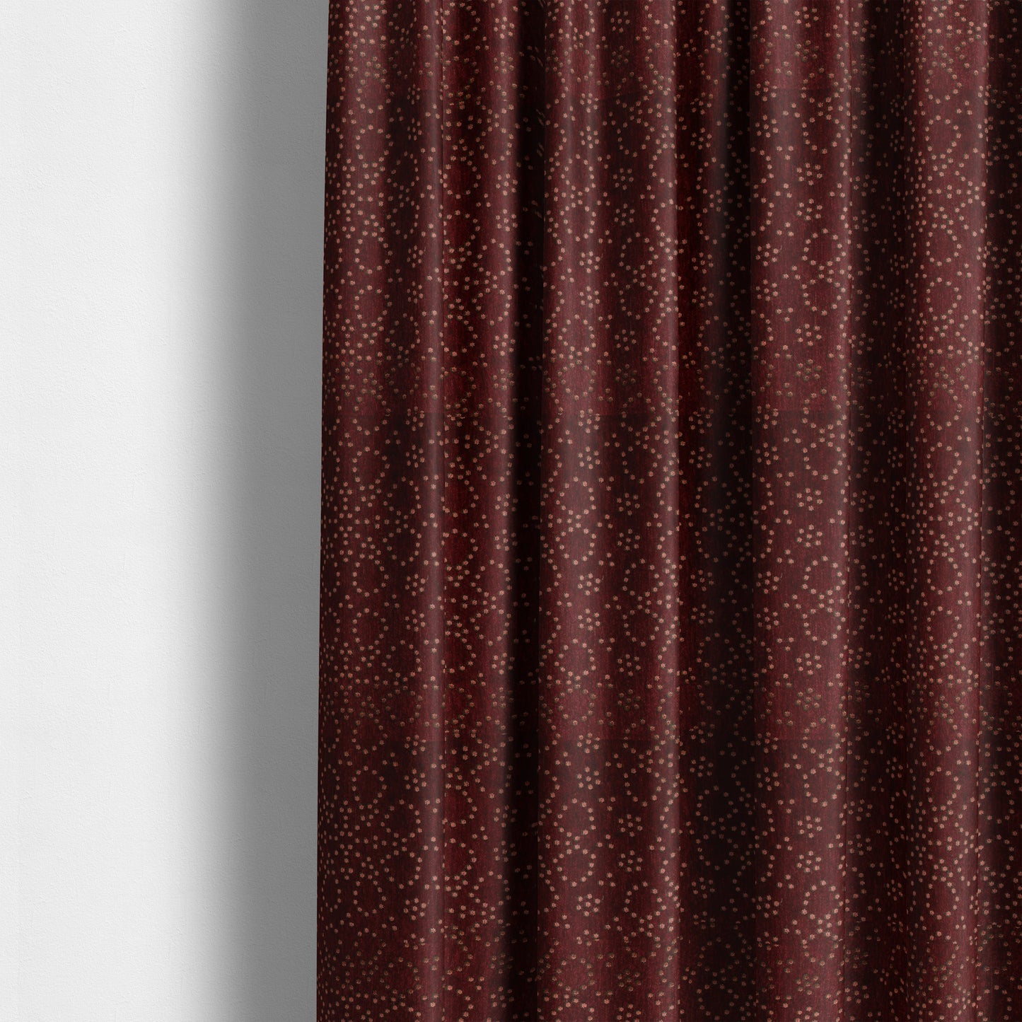 Vegas Wine Plum Shine Effect Geometric Dotted Pattern Soft Chenille Upholstery Fabric JO-128 - Made To Measure Curtains