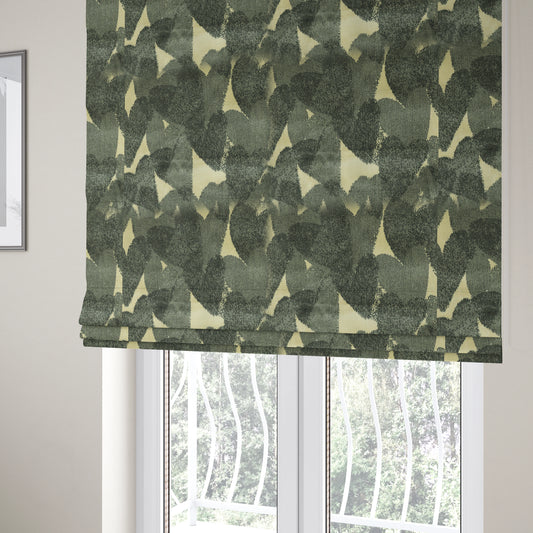 Heart Shaped Pattern Navy Blue Cream Colour Heavy Velvet Upholstery Fabric JO-1283 - Roman Blinds