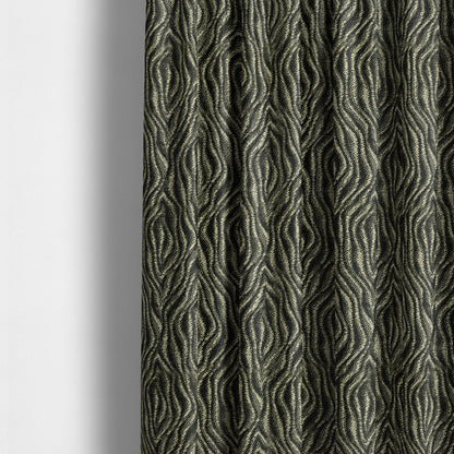 Tree Bark Pattern Black Colour Soft Chenille Upholstery Fabric JO-1284 - Made To Measure Curtains