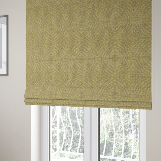 Mink Brown Colour Geometric Abstract Pattern Furnishing Velvet Upholstery Fabric JO-1297 - Roman Blinds