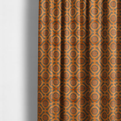 Orange Colour Uniformed Geometric Modern Pattern Furnishing Velvet Upholstery Fabric JO-1299 - Made To Measure Curtains