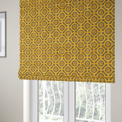 Golden Yellow Colour Uniformed Geometric Modern Pattern Furnishing Velvet Upholstery Fabric JO-1300 - Roman Blinds