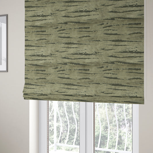 Abstract Pattern In Grey Velvet Material Furnishing Upholstery Fabric JO-1302 - Roman Blinds