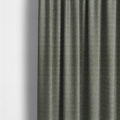 Grey Background With Purple Eclipsed Pattern Chenille Upholstery Fabric JO-1311 - Made To Measure Curtains