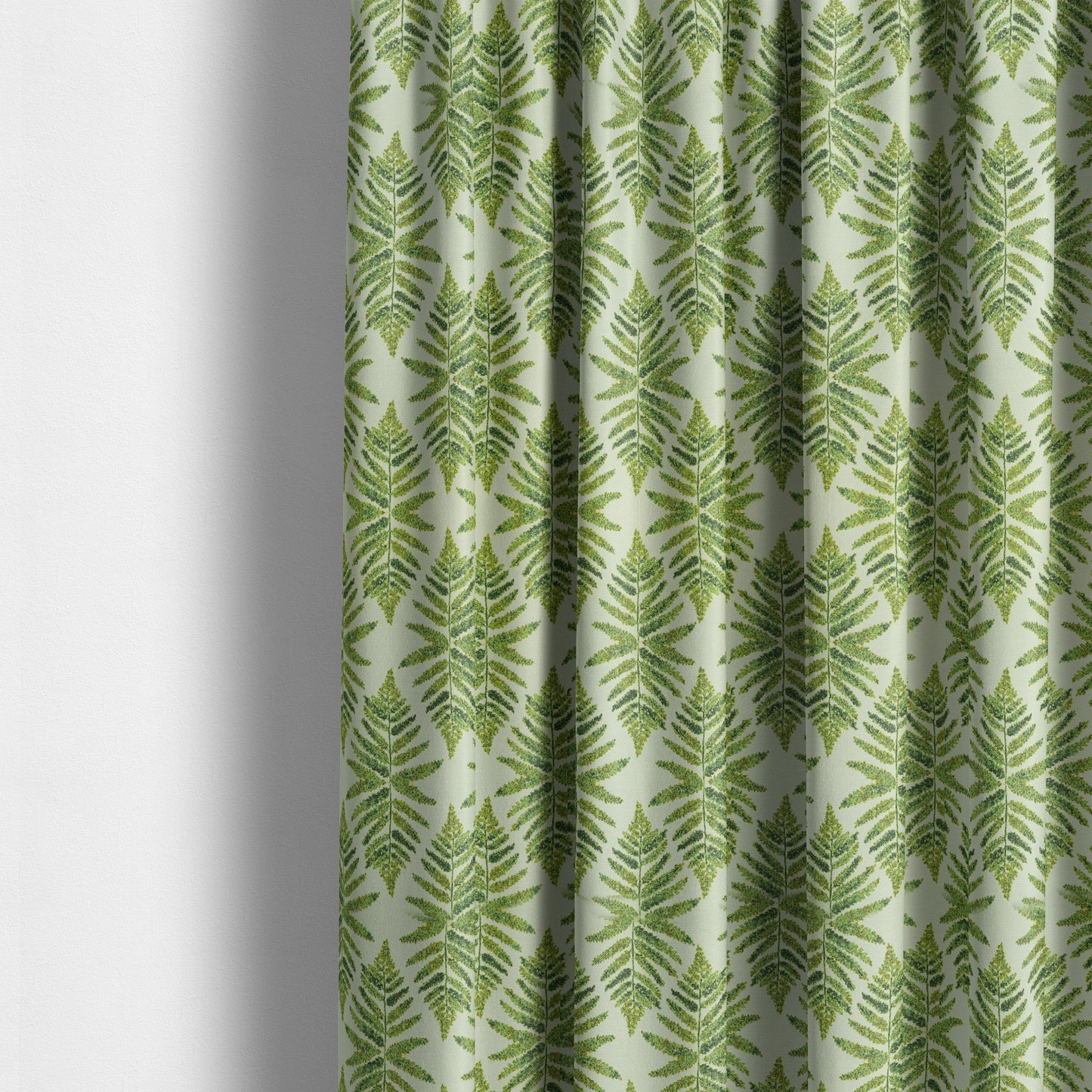 Fern Leaf Inspired Pattern Green Colour Chenille Furnishing Upholstery Fabric JO-1319 - Made To Measure Curtains