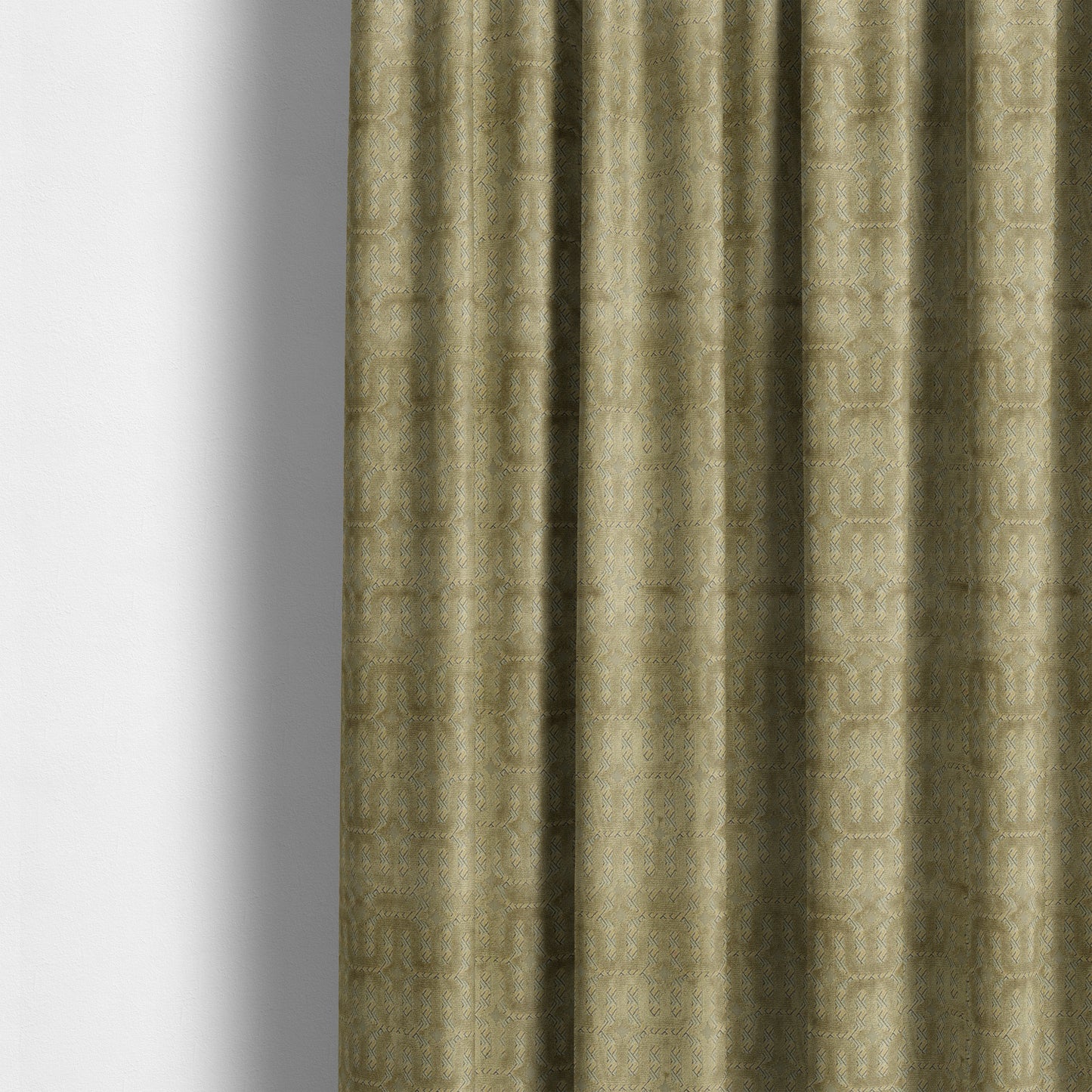 Mink Brown Colour Geometric Maze Pattern Furnishing Velvet Upholstery Fabric JO-1341 - Made To Measure Curtains