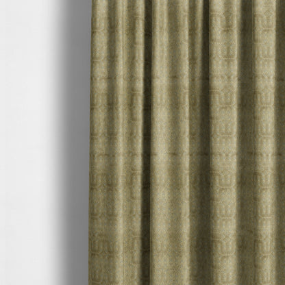 Mink Brown Colour Geometric Maze Pattern Furnishing Velvet Upholstery Fabric JO-1341 - Made To Measure Curtains