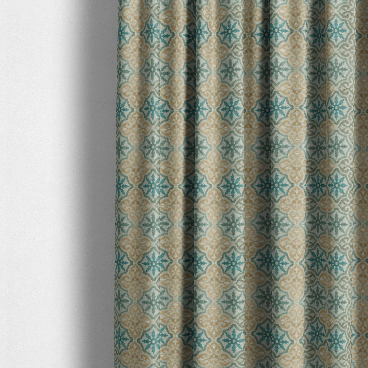 French Rebirth Pattern Cut Velvet Blue Brown Colour Upholstery Fabric JO-1346 - Made To Measure Curtains