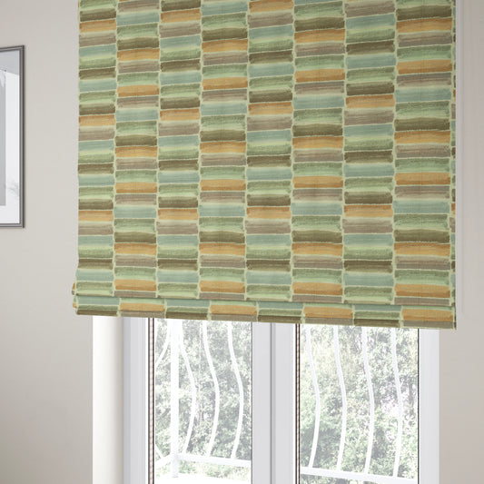 Air Brushed Strokes Geometric Pastel Coloured Chenille Material Upholstery Fabric JO-1369 - Roman Blinds