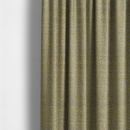 Abstract Style Pattern Yellow Grey Silver Colour Raised Textured Chenille Upholstery Fabric JO-1375 - Made To Measure Curtains