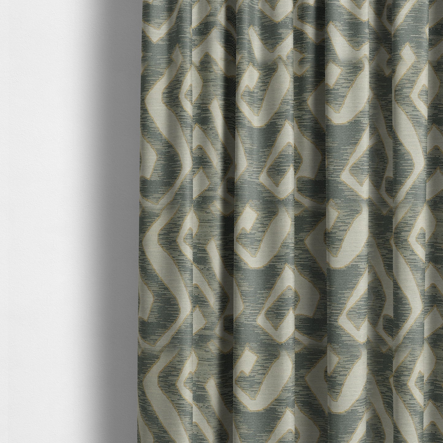 Large Abstract Style Pattern Beige Grey Colour Chenille Upholstery Fabric JO-1376 - Made To Measure Curtains