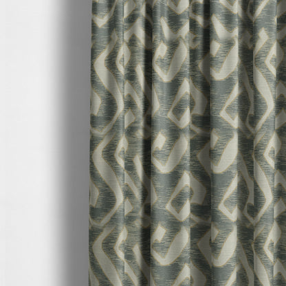 Large Abstract Style Pattern Beige Grey Colour Chenille Upholstery Fabric JO-1376 - Made To Measure Curtains