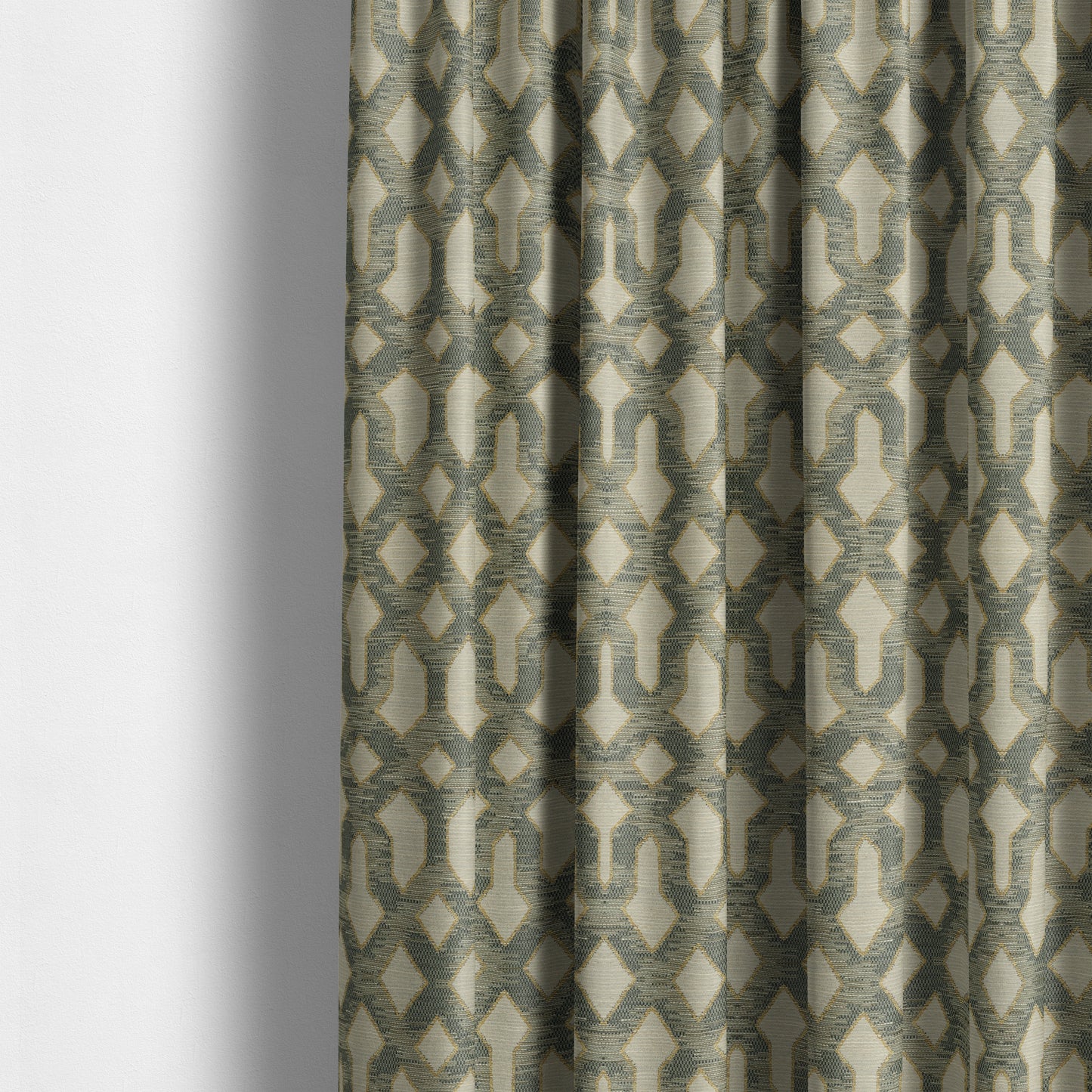 Abstract Style Pattern Beige Grey Colour Chenille Upholstery Fabric JO-1381 - Made To Measure Curtains