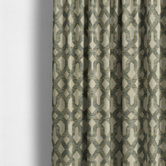 Abstract Style Pattern Beige Grey Colour Chenille Upholstery Fabric JO-1381 - Made To Measure Curtains