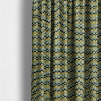 Small Geometric Striped Pattern In Yellow Grey Colour Upholstery Fabric JO-1382 - Made To Measure Curtains