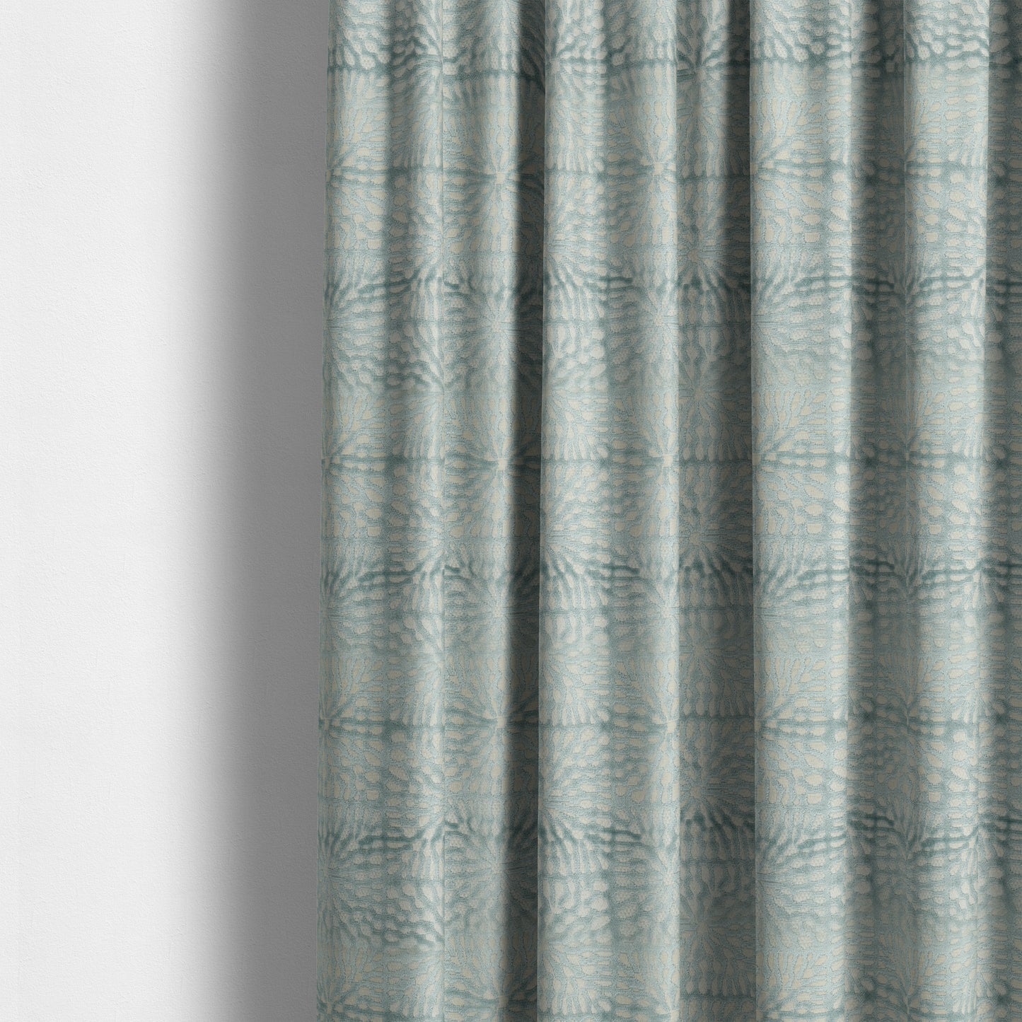 Webbed Pattern In White Blue Soft Textured Velvet Upholstery Furnishing Fabric JO-1390 - Made To Measure Curtains