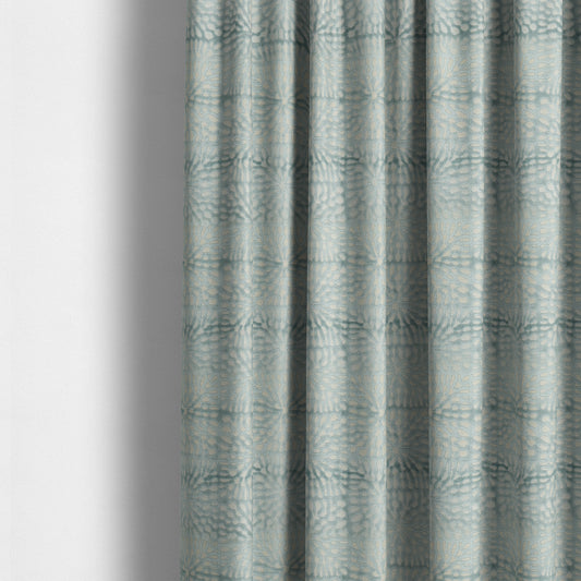 Webbed Pattern In White Blue Soft Textured Velvet Upholstery Furnishing Fabric JO-1390 - Made To Measure Curtains