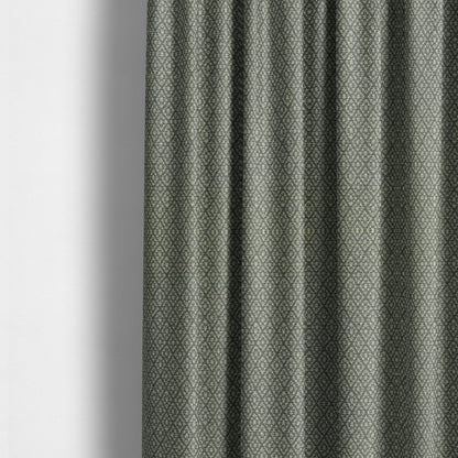 Small Motif Symmetry Geometric Pattern Chenille Grey Colour Chenille Upholstery Fabric JO-1402 - Made To Measure Curtains