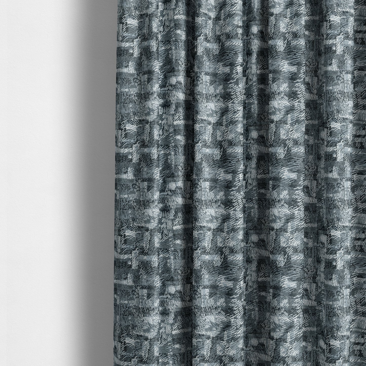 Abstract Pattern Soft Chenille Blue Colour Chenille Upholstery Fabric JO-1404 - Made To Measure Curtains