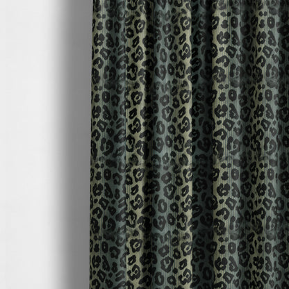 Leopard Spotted Theme Animal Pattern In Blue Colour Velvet Material Furnishing Upholstery Fabric JO-1408 - Made To Measure Curtains