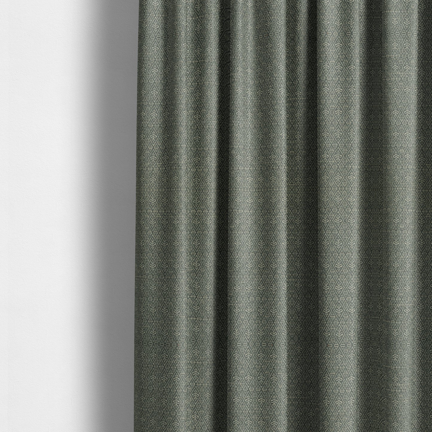 Small Motif Symmetry Geometric Pattern Chenille Grey Colour Chenille Upholstery Fabric JO-1409 - Made To Measure Curtains