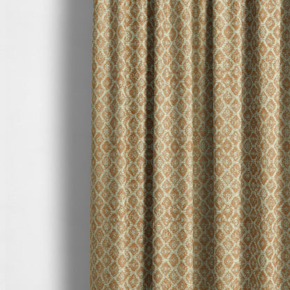 Orange Beige Colour Symmetry Geometric Pattern Soft Furnishing Upholstery Fabric JO-1411 - Made To Measure Curtains