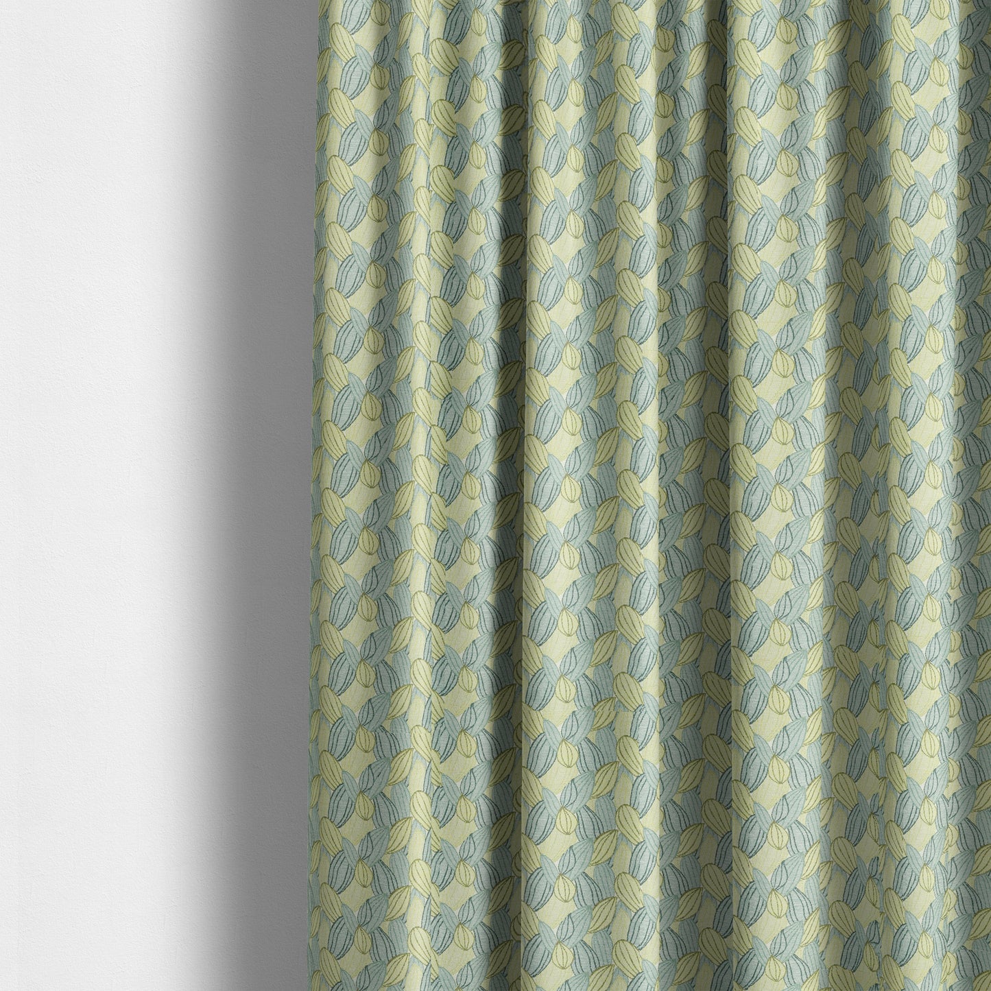 Green Blue Colours Nature Inspired Pattern Soft Chenille Upholstery Fabric JO-149 - Made To Measure Curtains