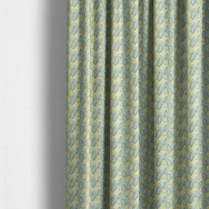 Green Blue Colours Nature Inspired Pattern Soft Chenille Upholstery Fabric JO-149 - Made To Measure Curtains