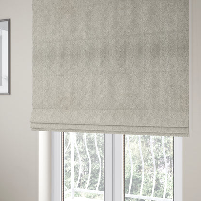 Gloria Plain Textured Chenille Upholstery Fabric In Cream Colour JO-150 - Roman Blinds