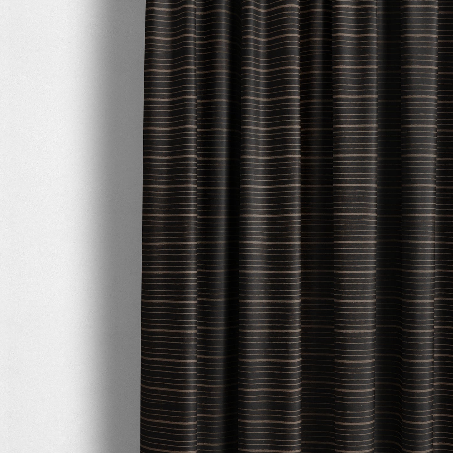 Vegas Brown Shine Effect Striped Pattern Soft Chenille Upholstery Fabric JO-153 - Made To Measure Curtains