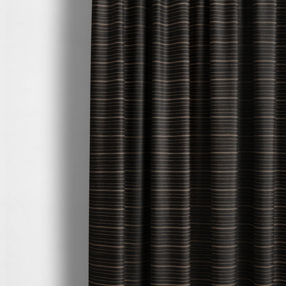 Vegas Brown Shine Effect Striped Pattern Soft Chenille Upholstery Fabric JO-153 - Made To Measure Curtains