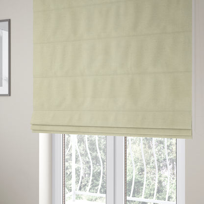 Umbria Plain Woven Chenille Fabric In White Beige Colour Fabric JO-155 - Roman Blinds