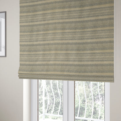 Upholstery Interior Quality Brown Dessert Striped Pattern Chenille Fabric JO-161 - Roman Blinds