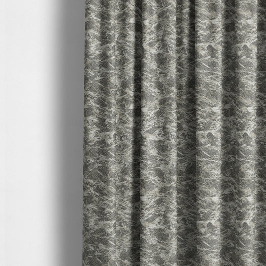 Grey Beige Yorkshire Dales Stone Effect Pattern Soft Chenille Fabric JO-171 - Made To Measure Curtains