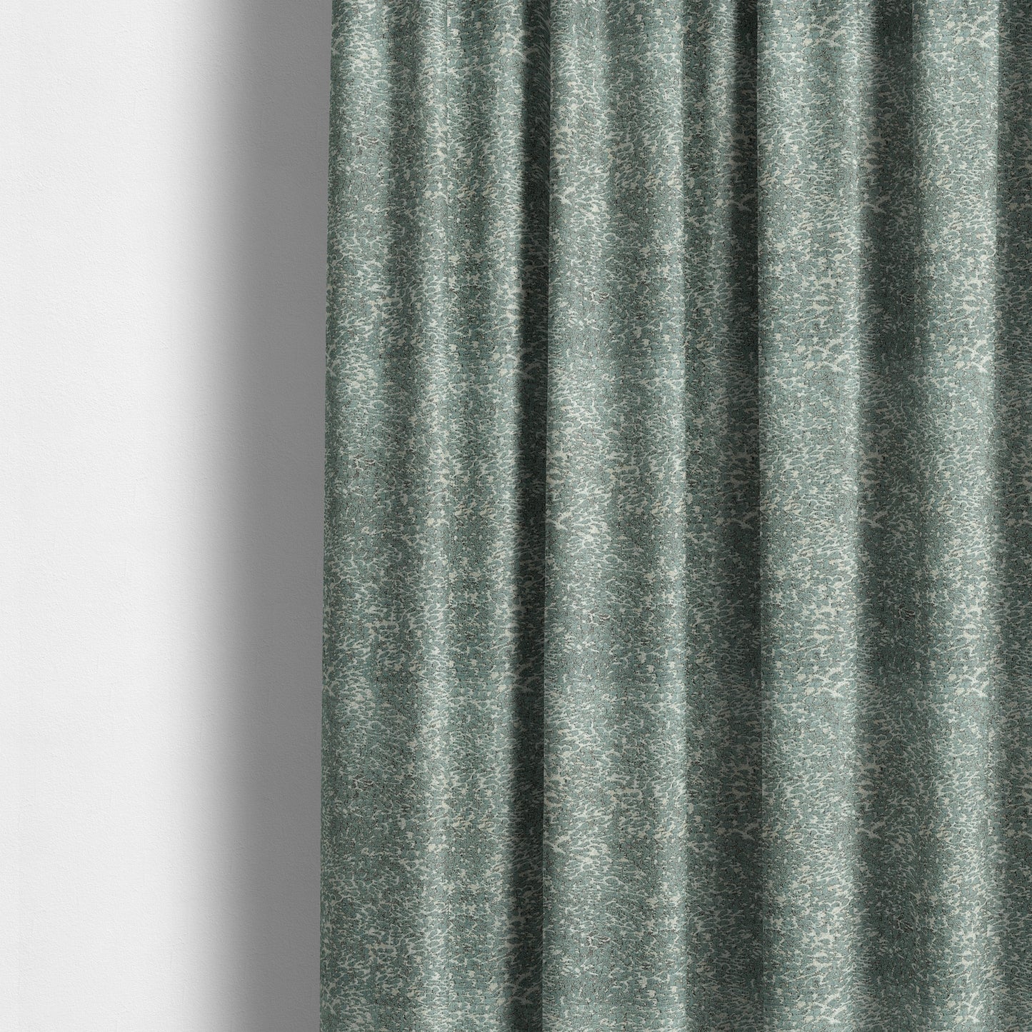 Teal Beige Camouflage Effect Pattern Soft Chenille Fabric JO-172 - Made To Measure Curtains