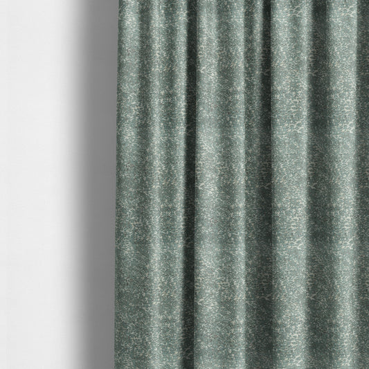 Teal Beige Camouflage Effect Pattern Soft Chenille Fabric JO-172 - Made To Measure Curtains