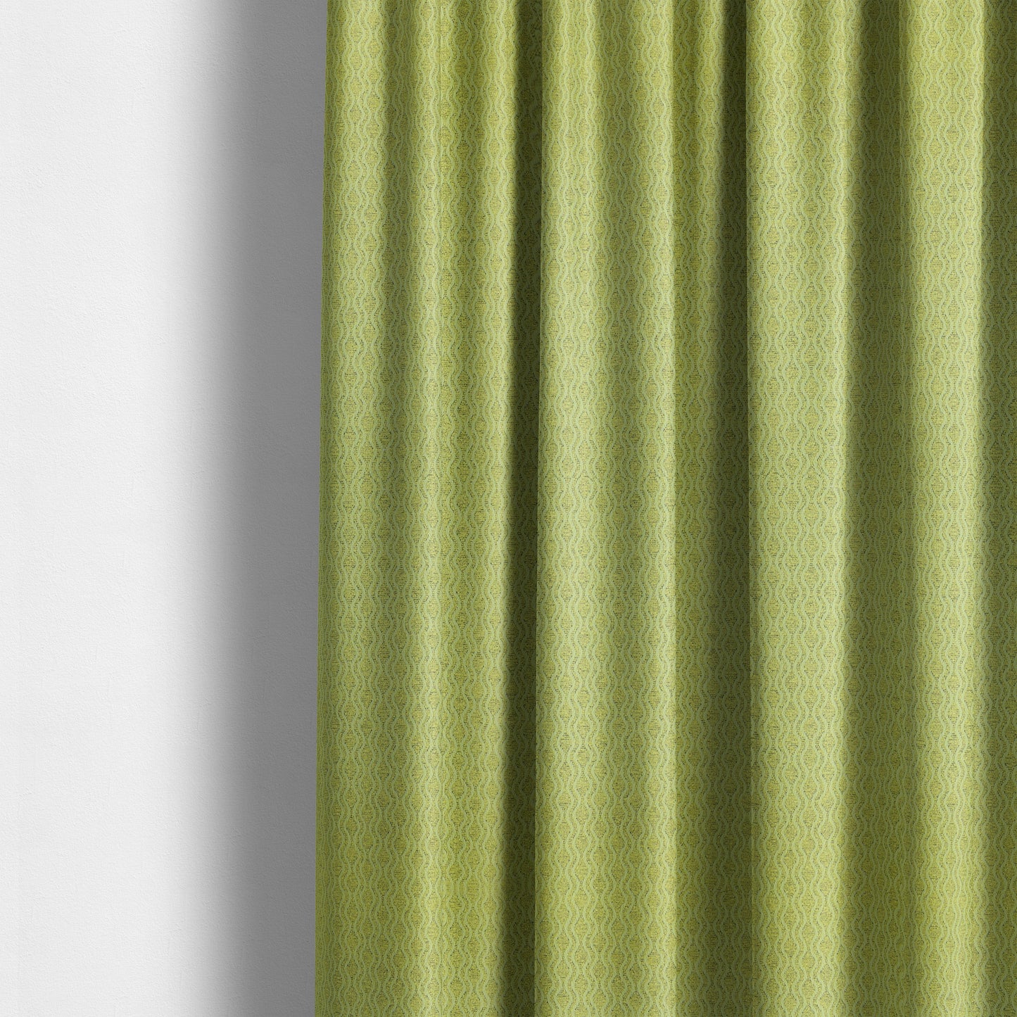 Piccadilly Collection Eclipse Pattern Woven Upholstery Green Chenille Fabric JO-173 - Made To Measure Curtains