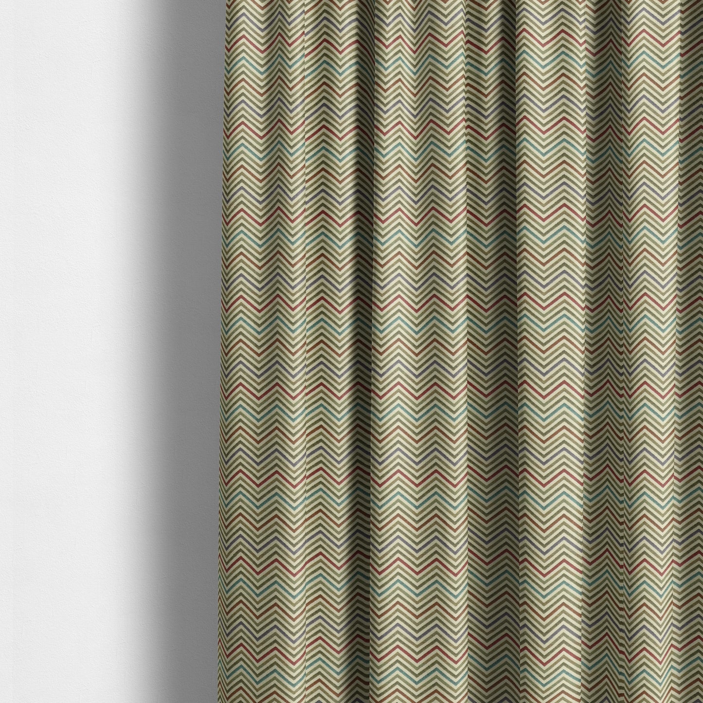 Multi Coloured Chevron Striped Soft Chenille Fabric JO-183 - Made To Measure Curtains