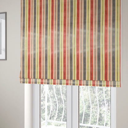 Ziani Cut Velvet Fabric In Striped Pattern Spring Red Purple Pink Grey Colour JO-185 - Roman Blinds