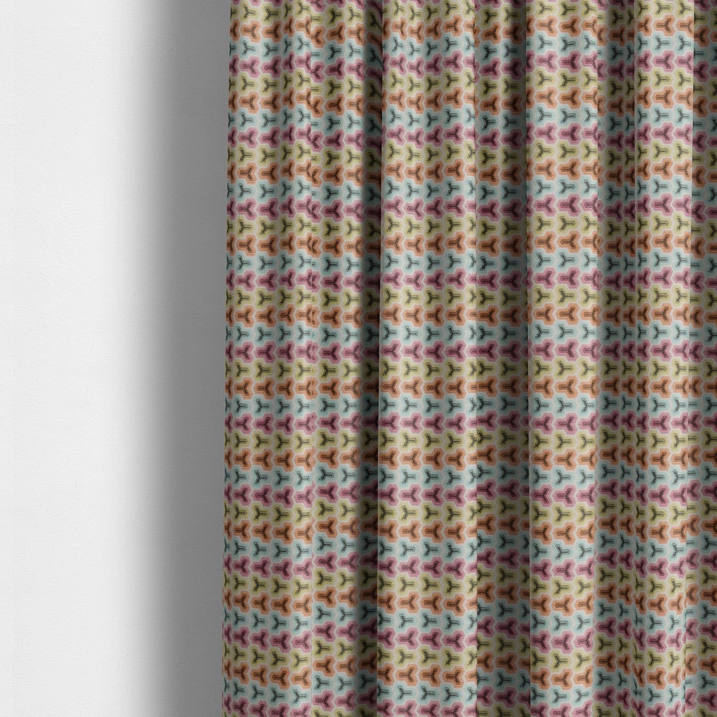 Carnival Living Fabric Collection Multi Colour Geometric Pattern Upholstery Curtains Fabric JO-191 - Made To Measure Curtains